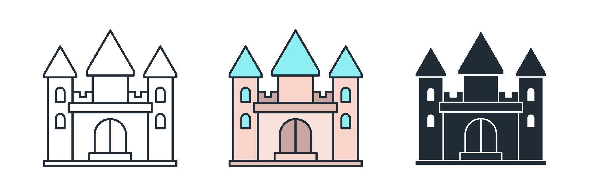 Castle Icon symbol illustration isolated on white background vector