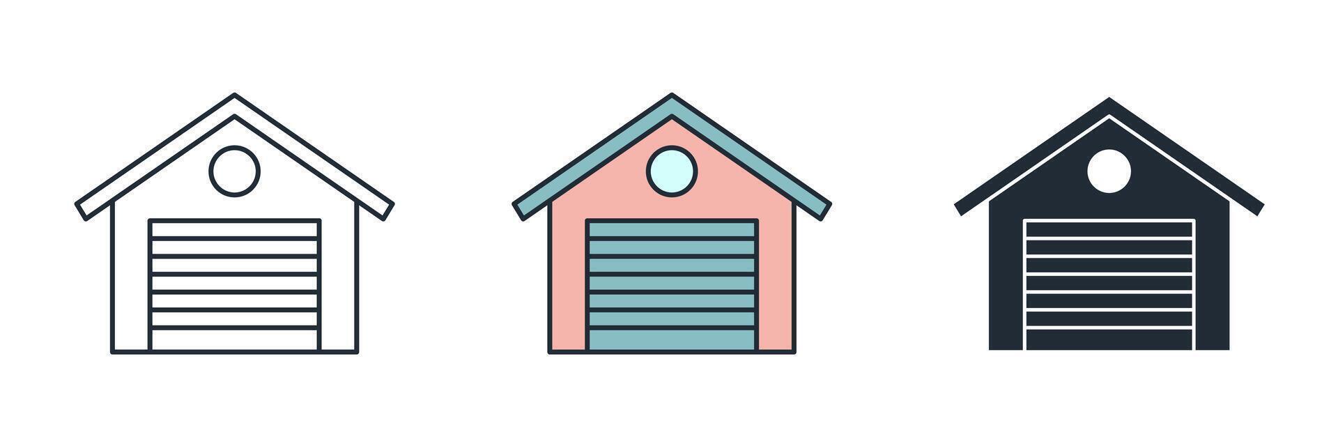 Garage Icon symbol illustration isolated on white background vector