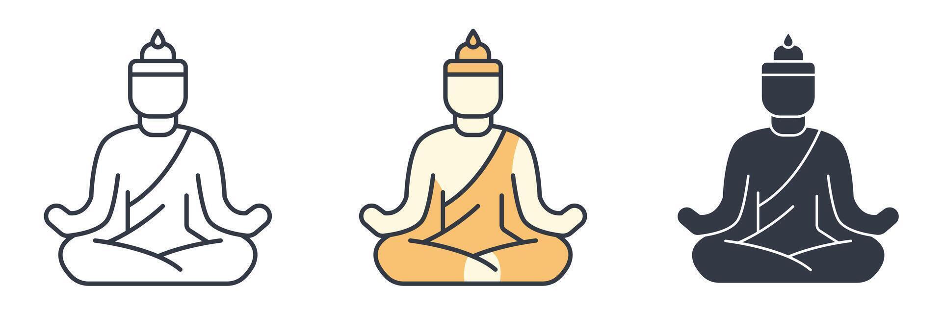 Lotus Pose Icon symbol illustration isolated on white background vector