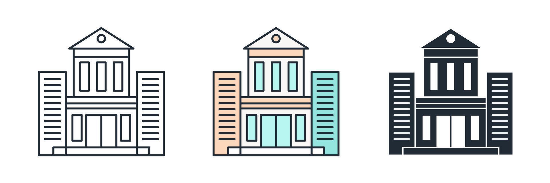 Building Icon symbol illustration isolated on white background vector