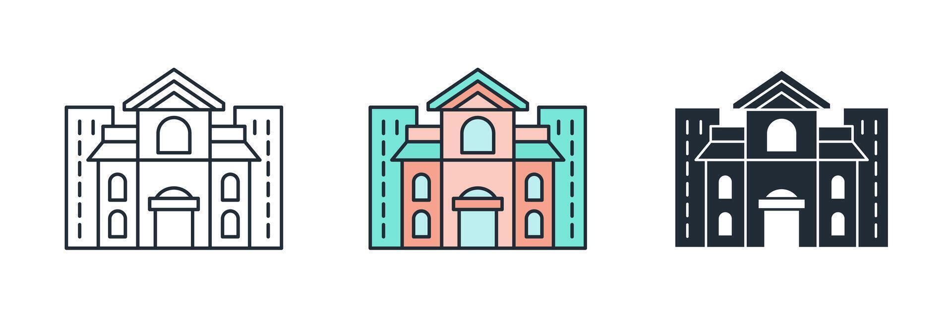 Building Icon symbol illustration isolated on white background vector