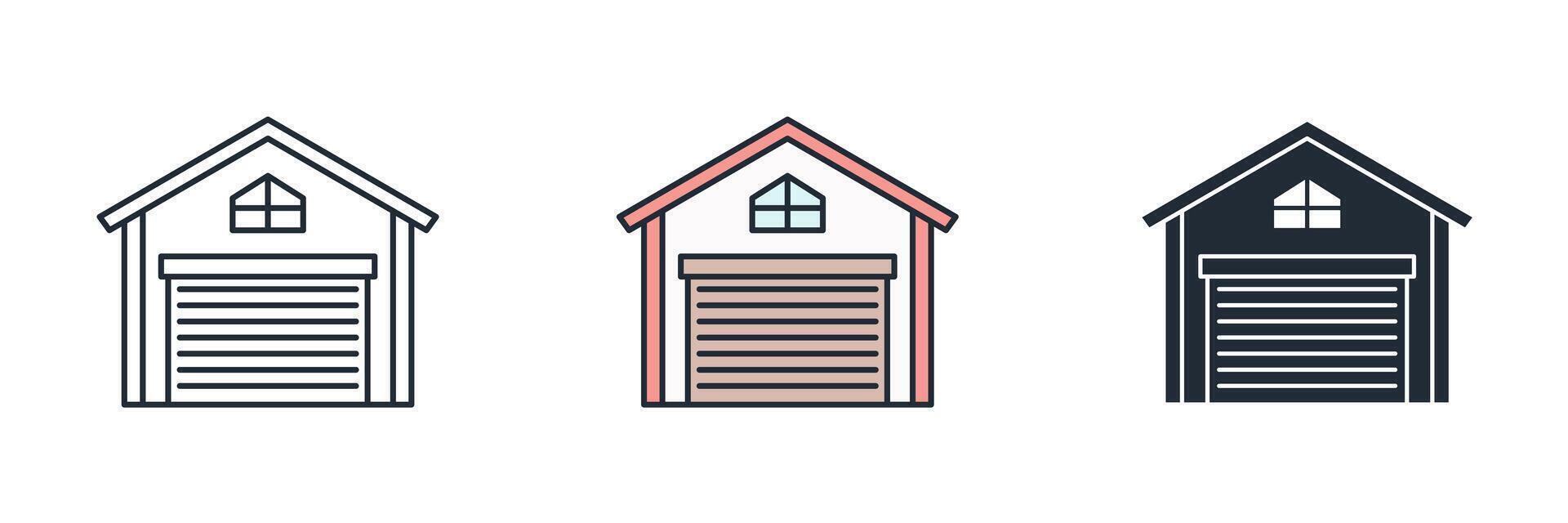 Warehouse Icon symbol illustration isolated on white background vector