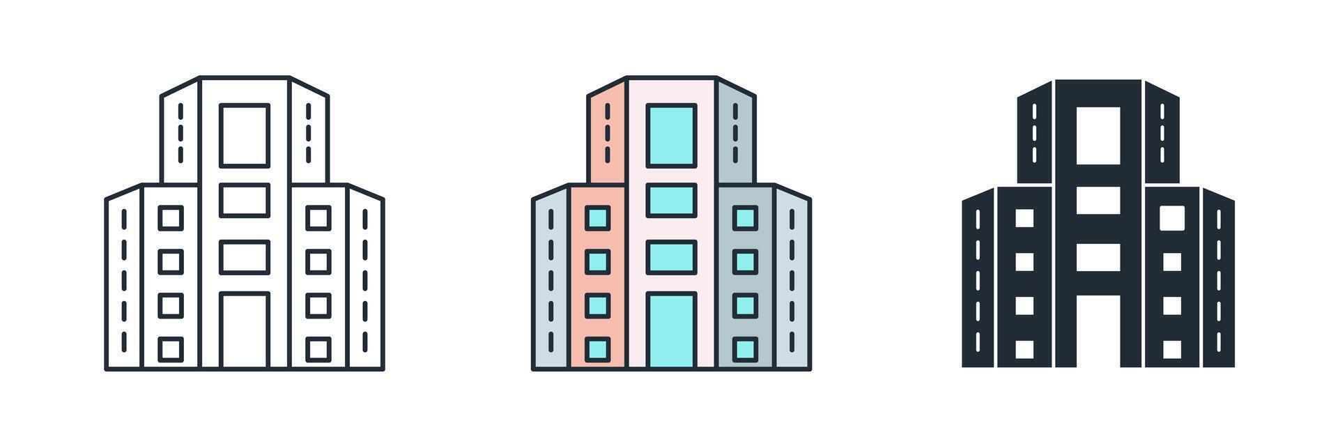 Office Building Icon symbol illustration isolated on white background vector