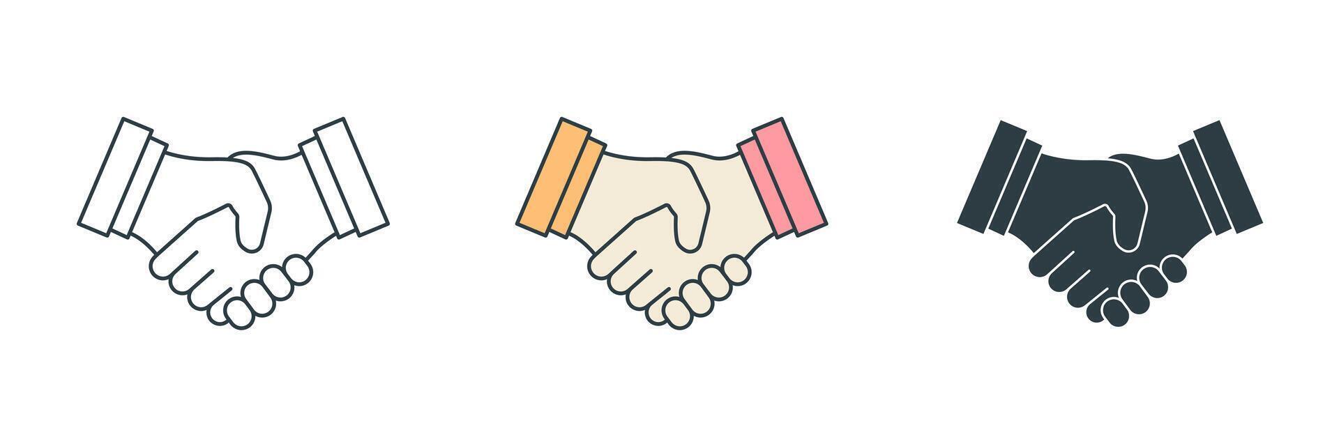 handshake Icon symbol illustration isolated on white background vector
