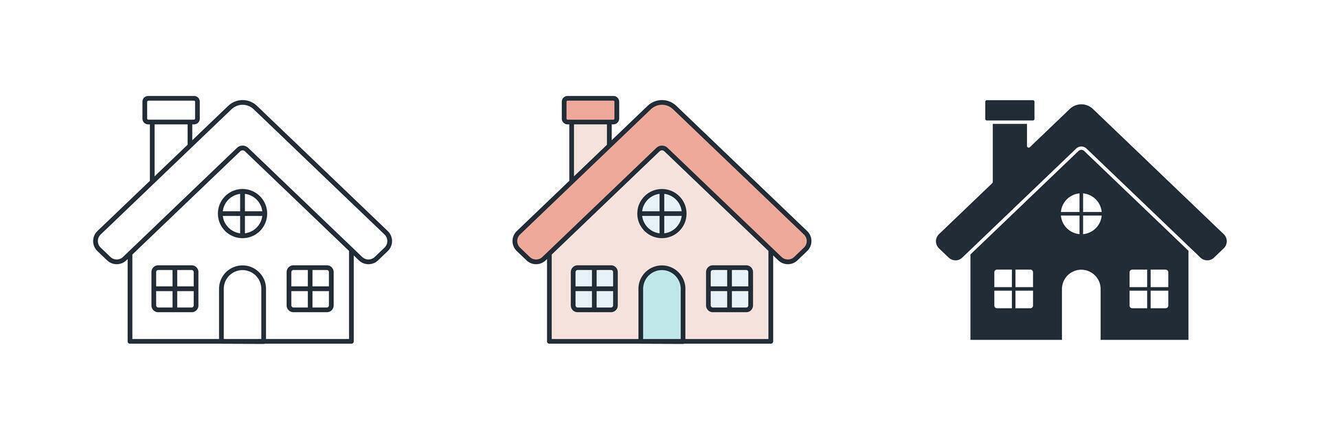 house building Icon symbol illustration isolated on white background vector