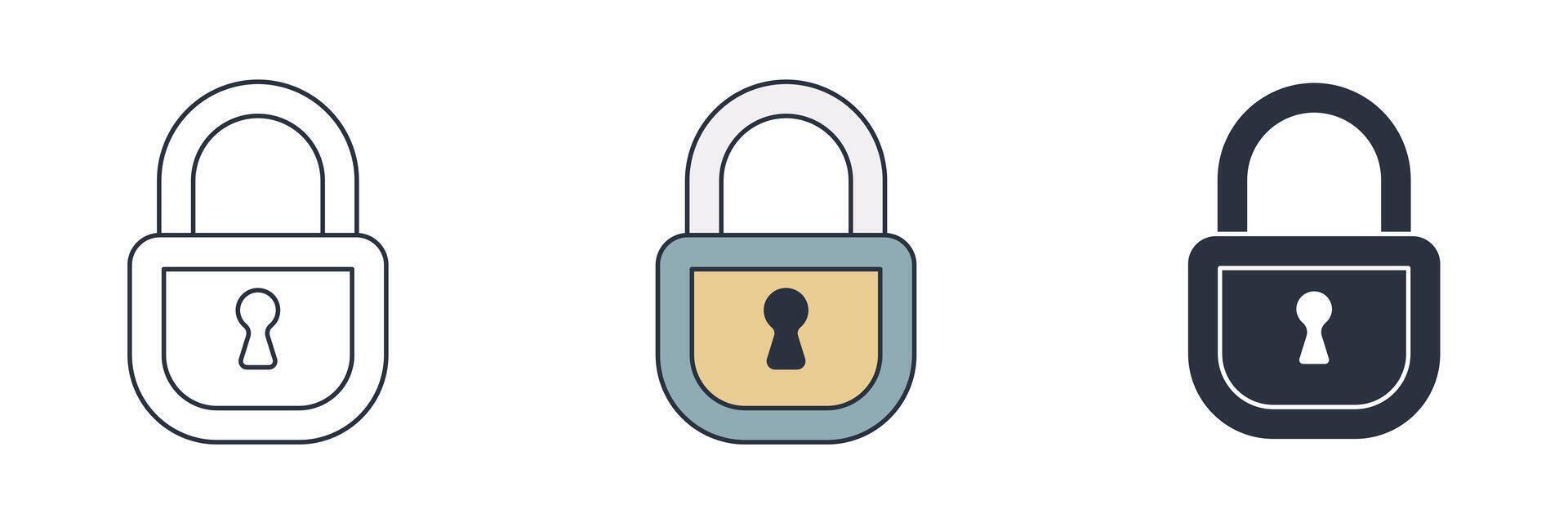 padlock Icon symbol illustration isolated on white background vector