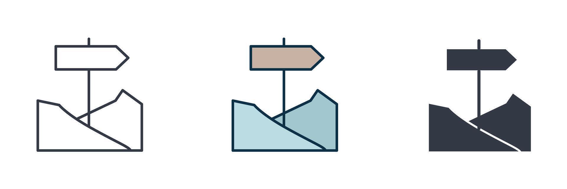 Trail Sign Icon symbol illustration isolated on white background vector