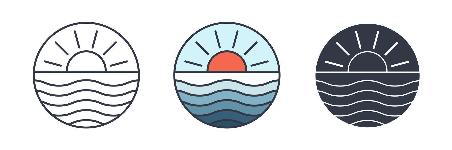 Sunset Icon symbol illustration isolated on white background vector