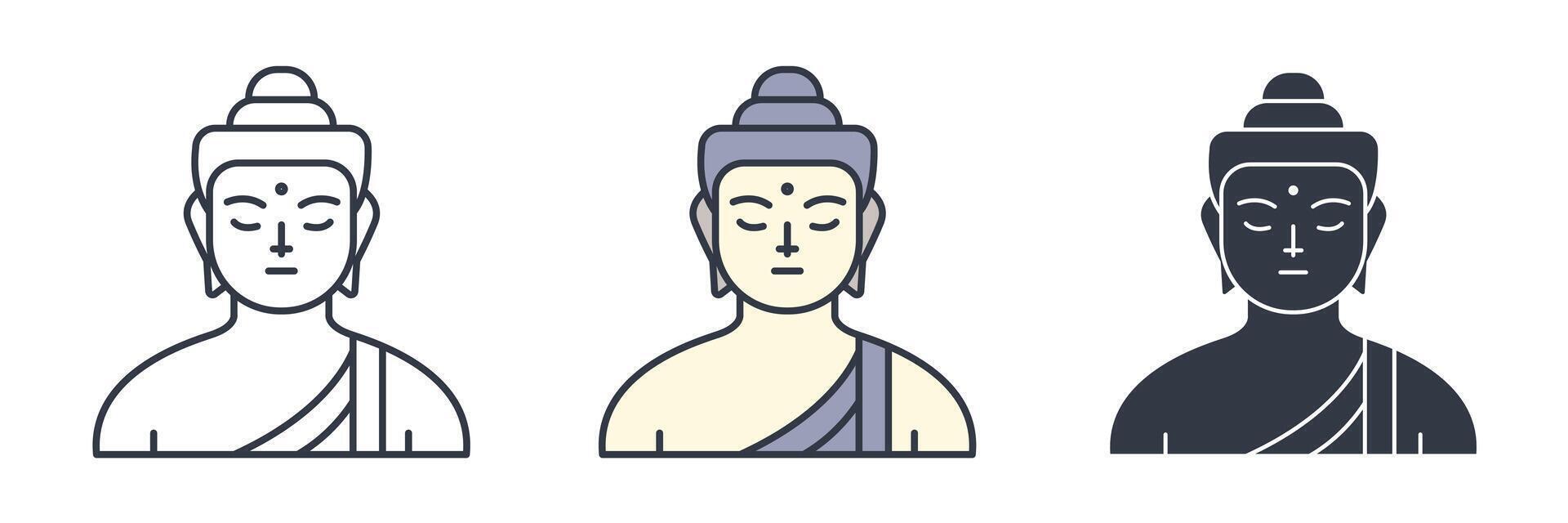 Buddha Statue Icon symbol illustration isolated on white background vector