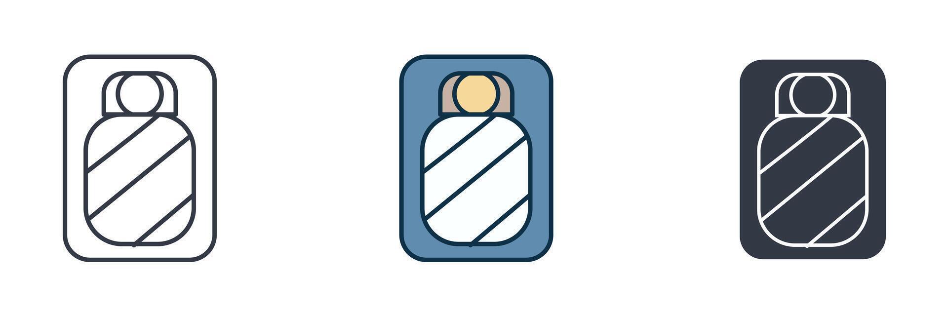 Sleeping Bag Icon symbol illustration isolated on white background vector