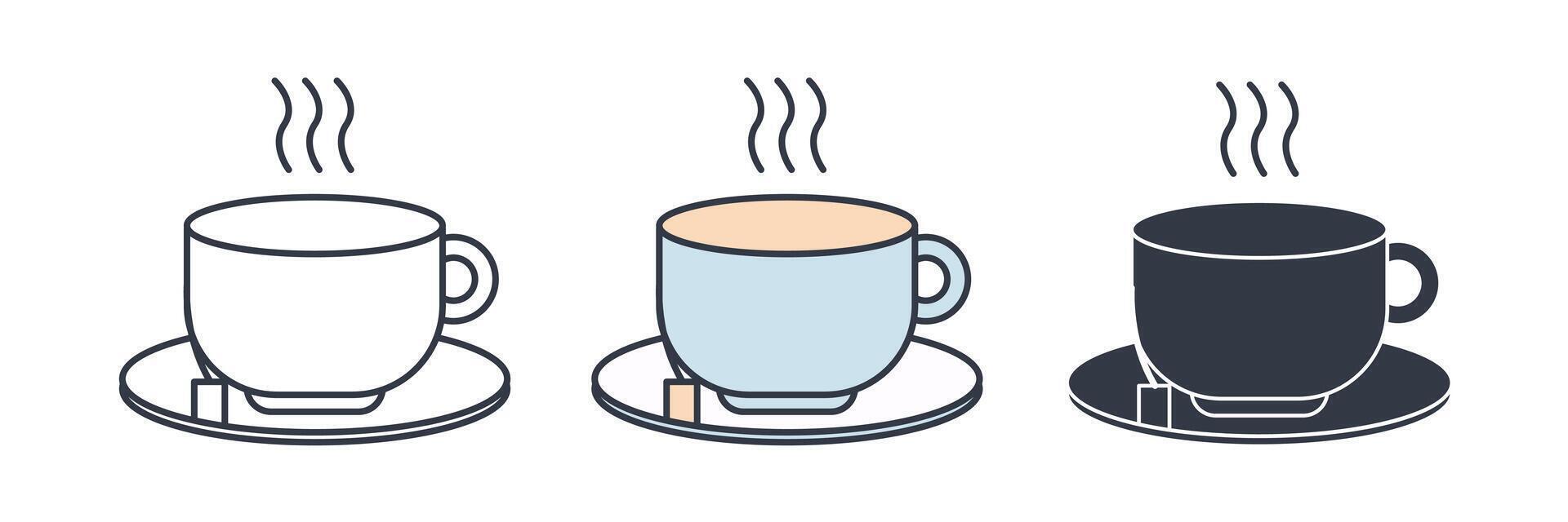 Tea Cup Icon symbol illustration isolated on white background vector