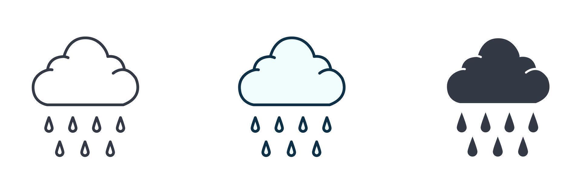 Rain Cloud Icon symbol illustration isolated on white background vector