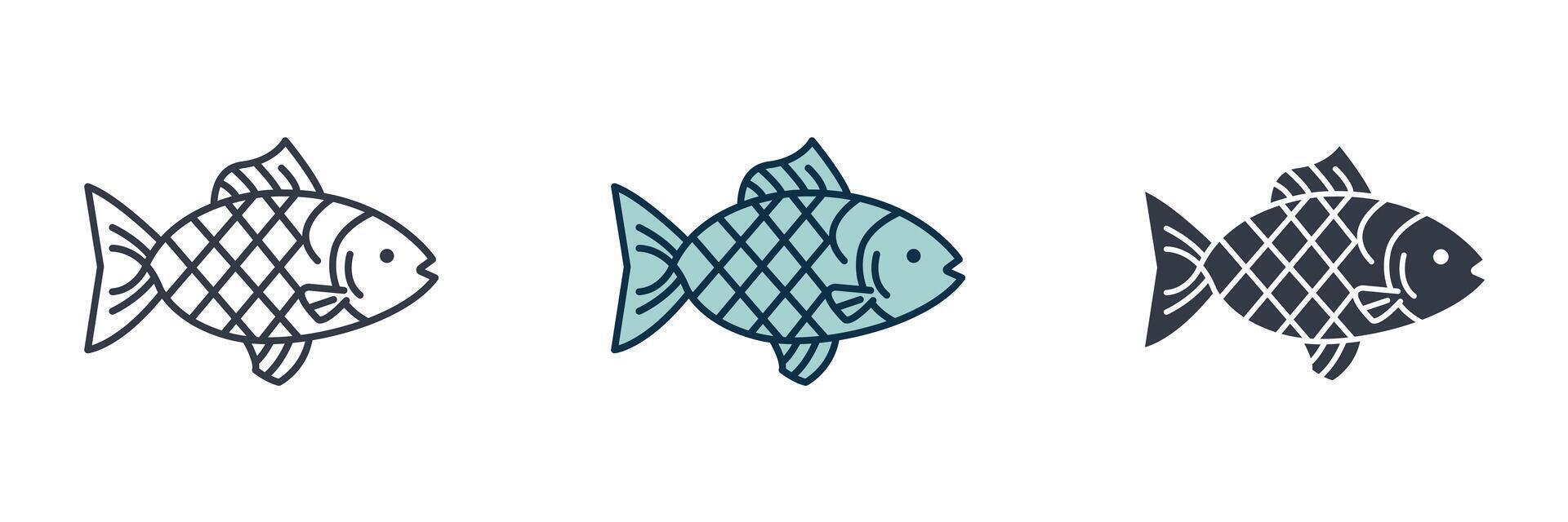 Fish Icon symbol illustration isolated on white background vector