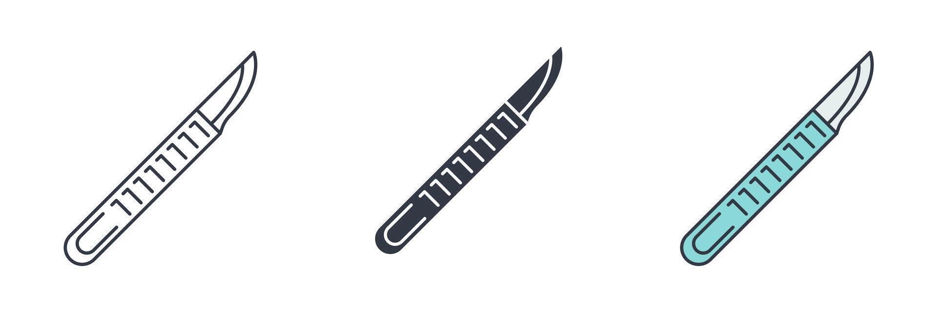 Surgical Scalpel Icon symbol illustration isolated on white background vector