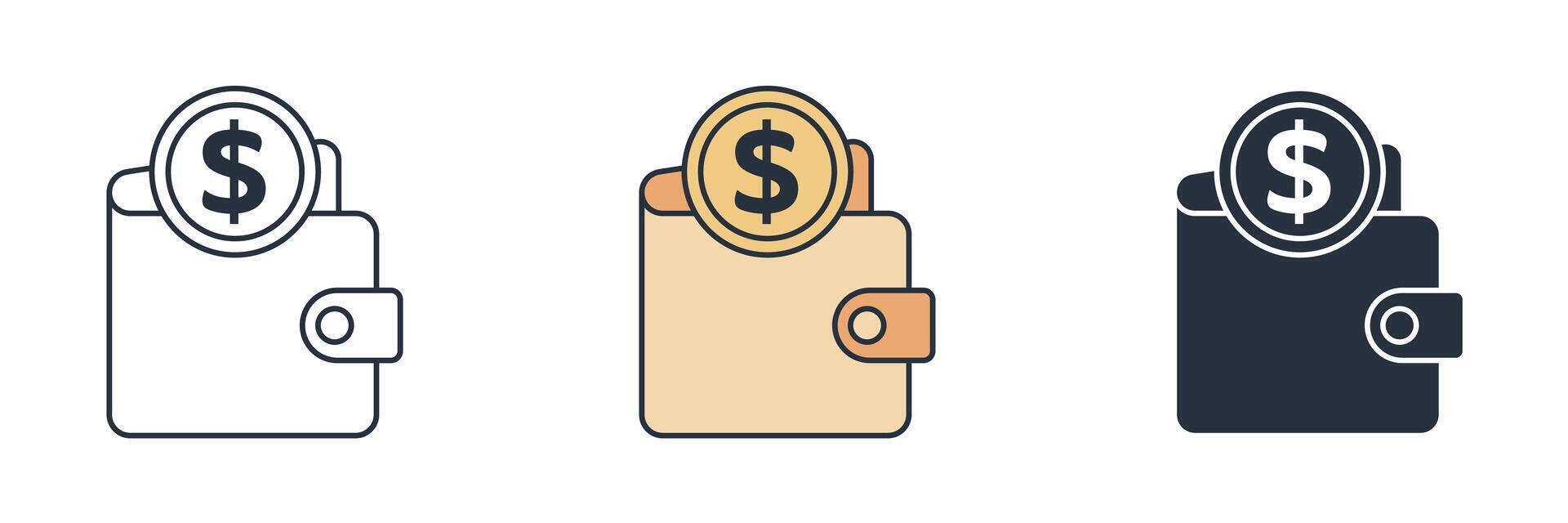 Wallet Icon. Business Financial theme symbol illustration isolated on white background vector