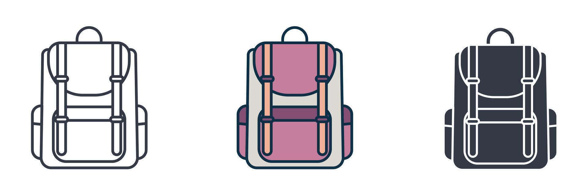 Backpack Icon symbol illustration isolated on white background vector