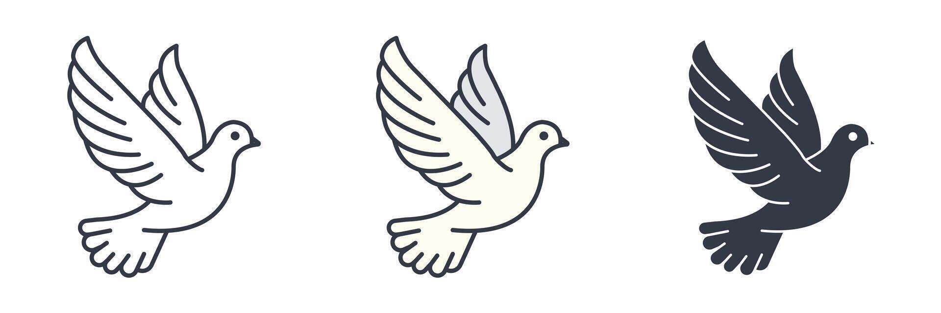 Dove Icon symbol illustration isolated on white background vector