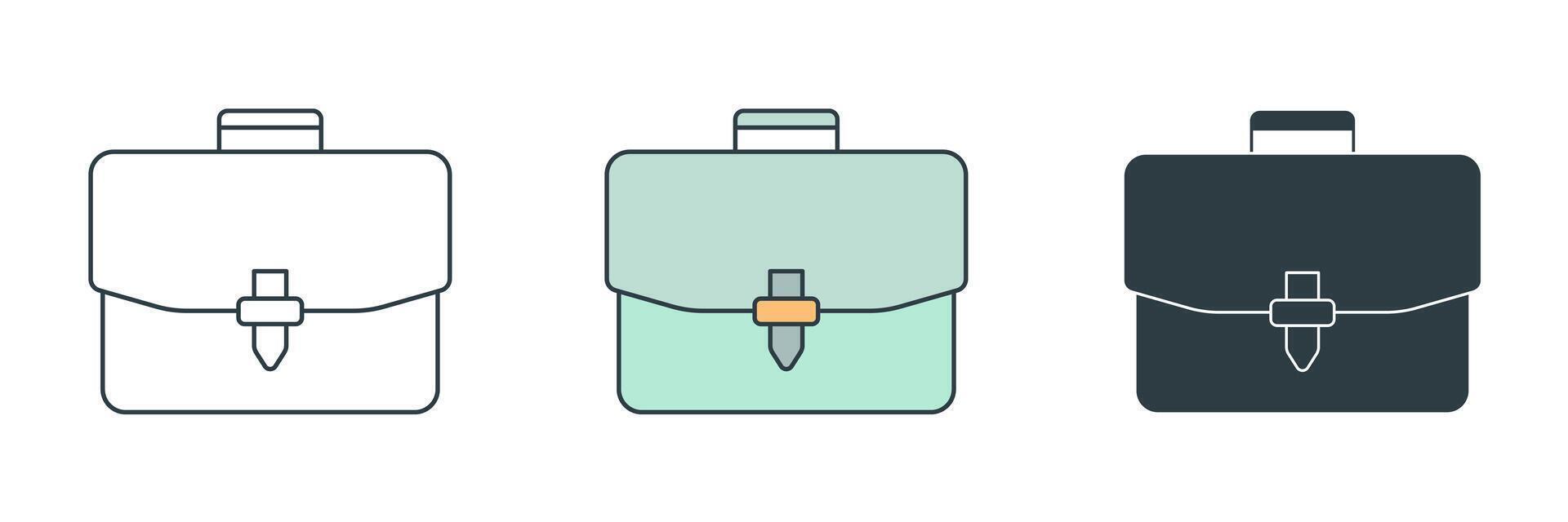 Briefcase Icon symbol illustration isolated on white background vector