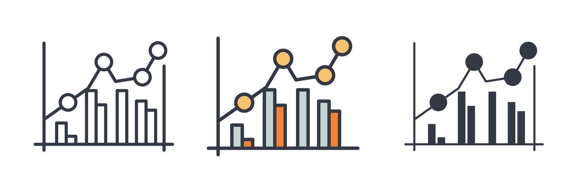 Graph Chart Icon symbol illustration isolated on white background vector
