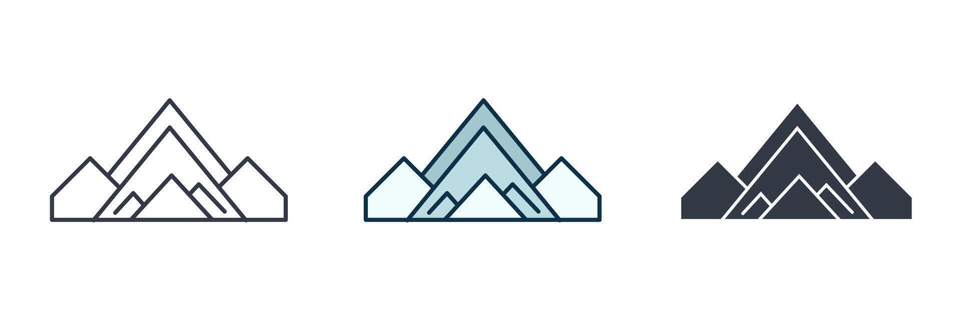 Mountain Peak Icon symbol illustration isolated on white background vector