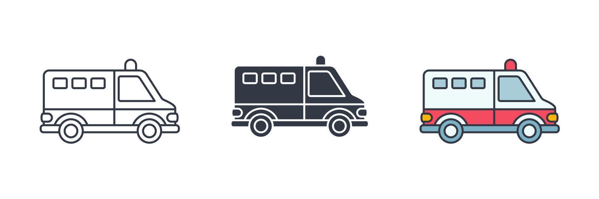 Ambulance Icon symbol illustration isolated on white background vector