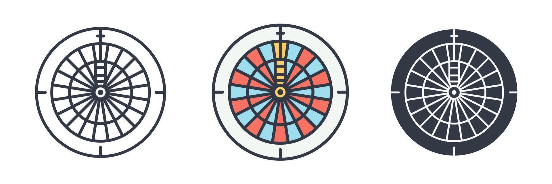 Target Dartboard Icon symbol illustration isolated on white background vector