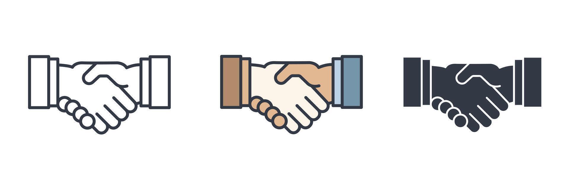 Handshake Icon symbol illustration isolated on white background vector