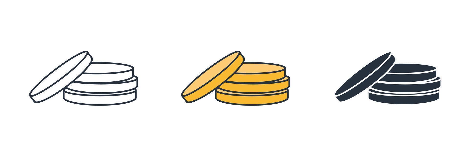 Coin Icon. Business Financial theme symbol illustration isolated on white background vector