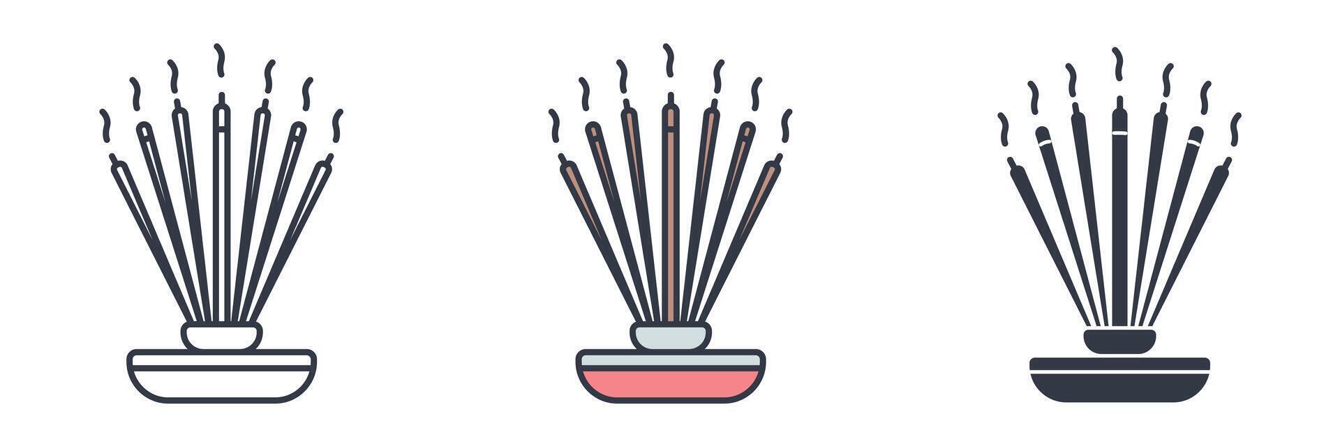 Incense Stick Icon symbol illustration isolated on white background vector