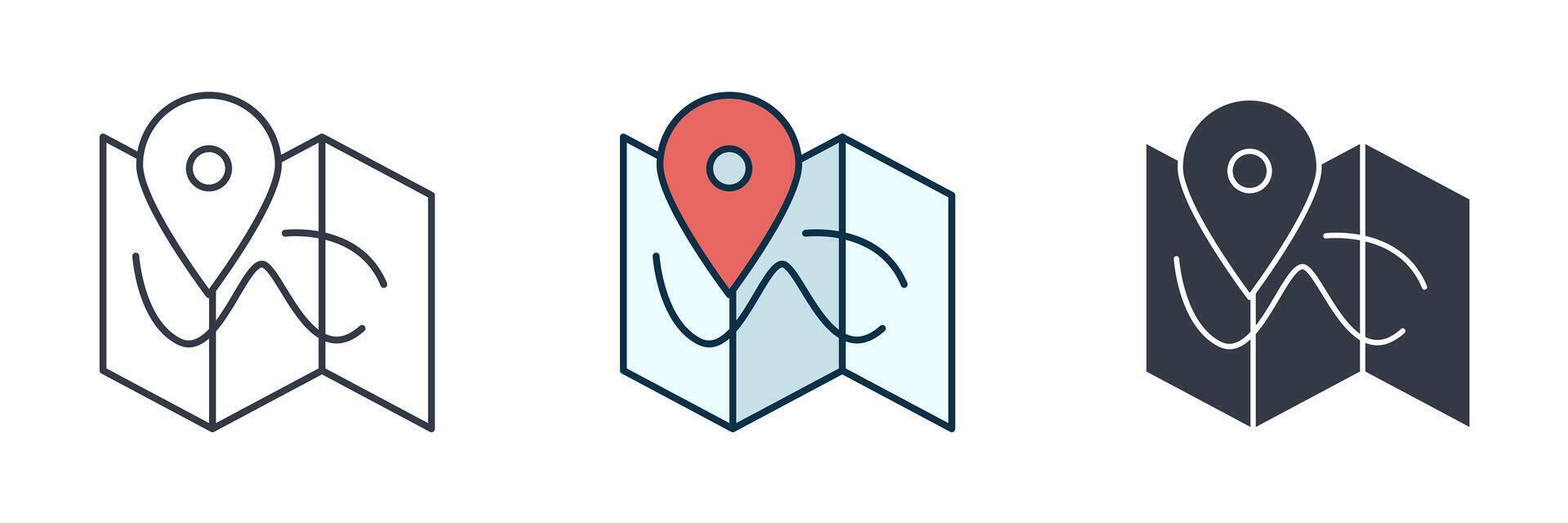 Map Icon symbol illustration isolated on white background vector