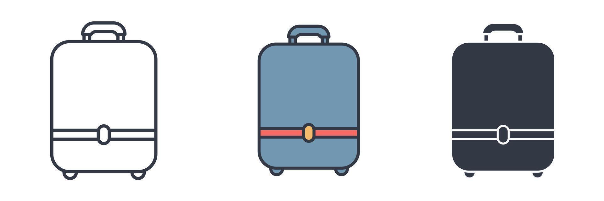 Suitcase Icon symbol illustration isolated on white background vector