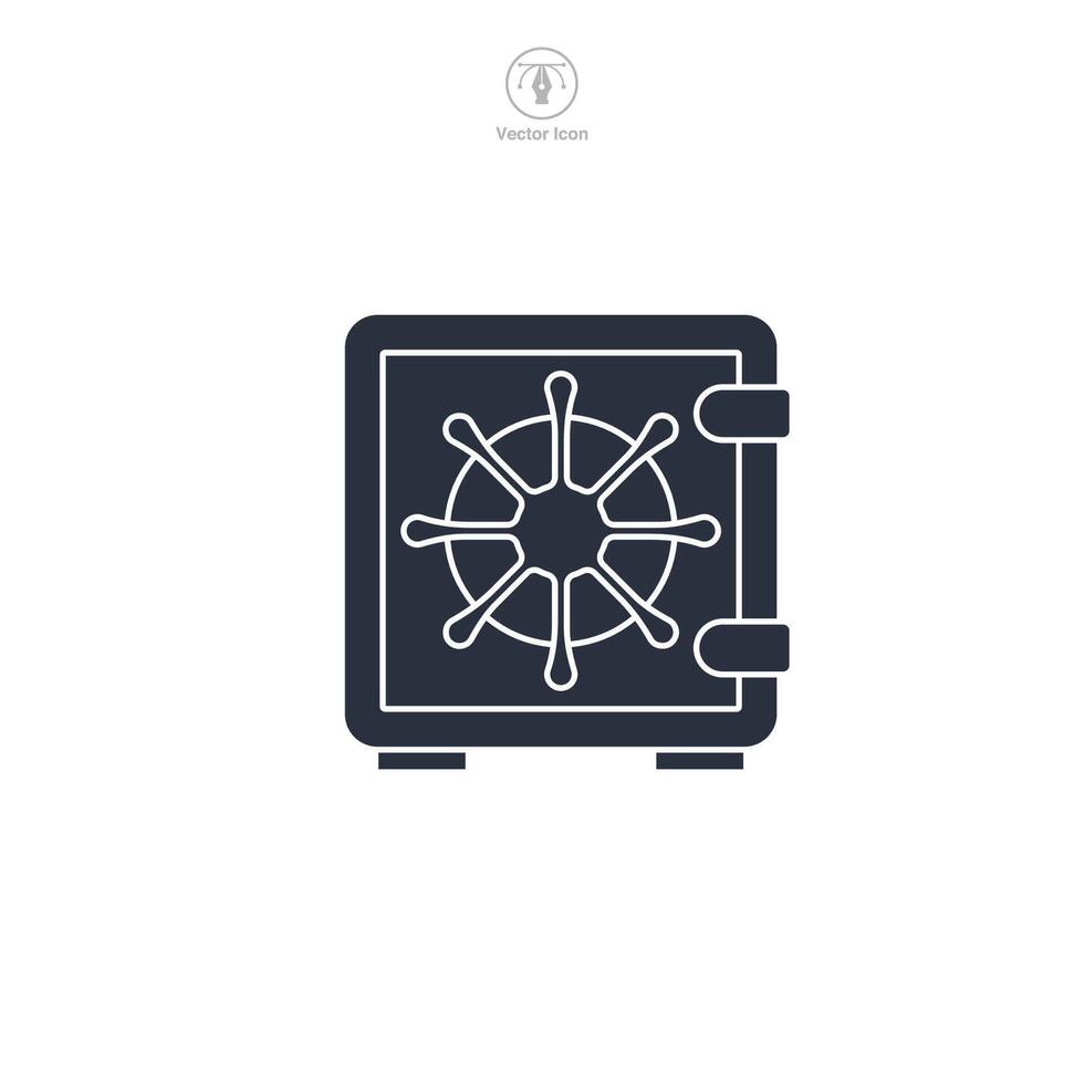 Safe Vault Icon symbol illustration isolated on white background vector