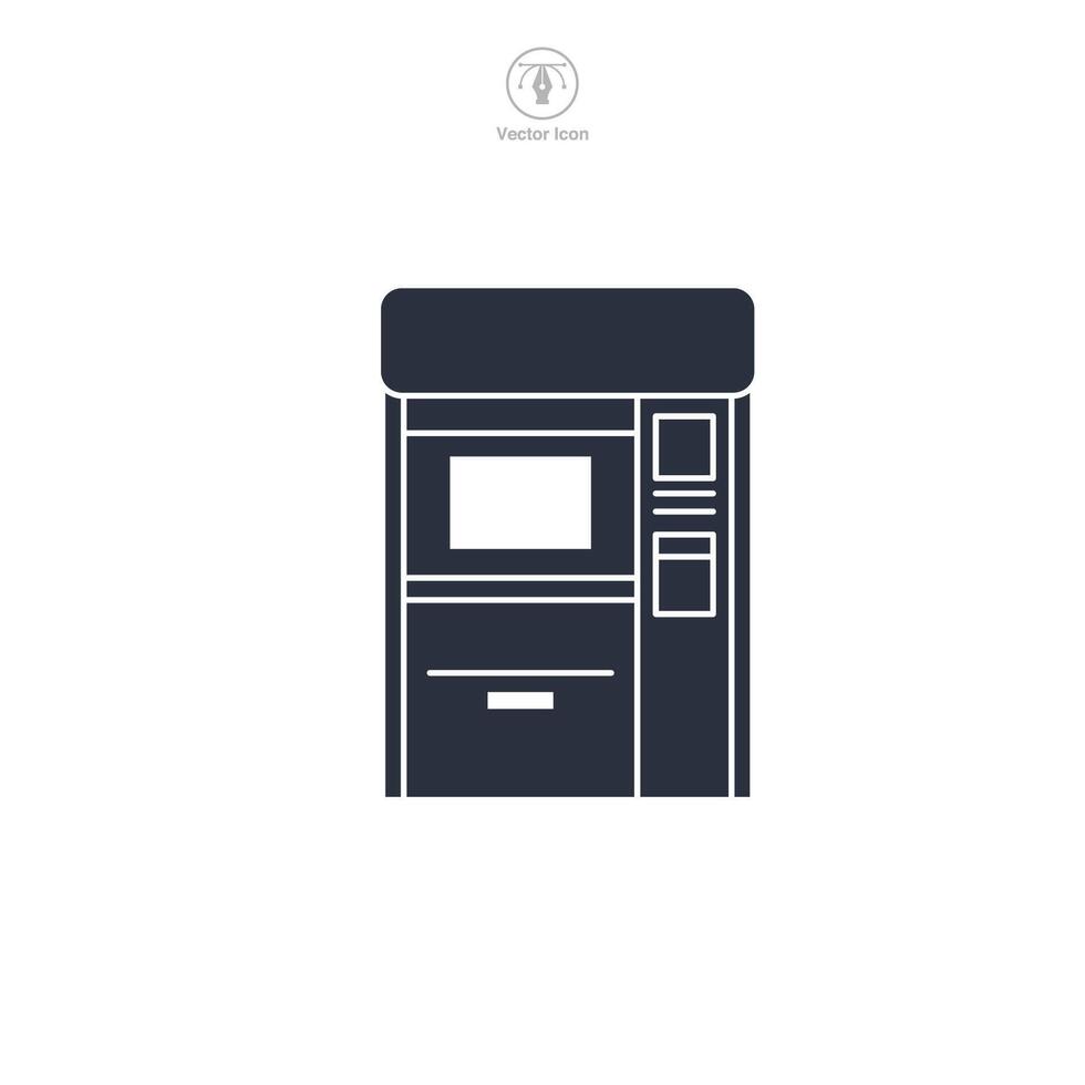ATM Machine Icon symbol illustration isolated on white background vector