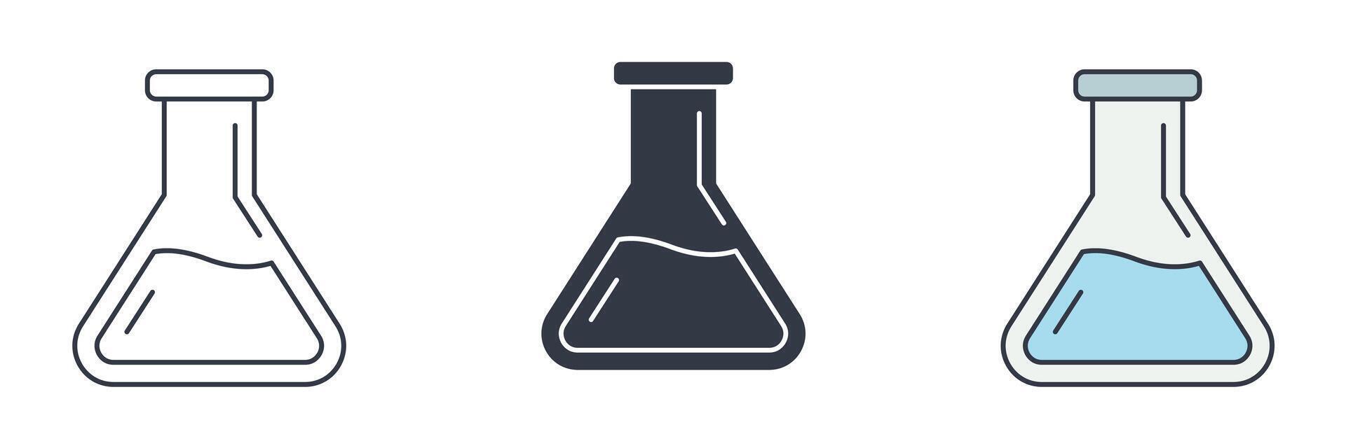 Lab Flask or Beaker Icon symbol illustration isolated on white background vector