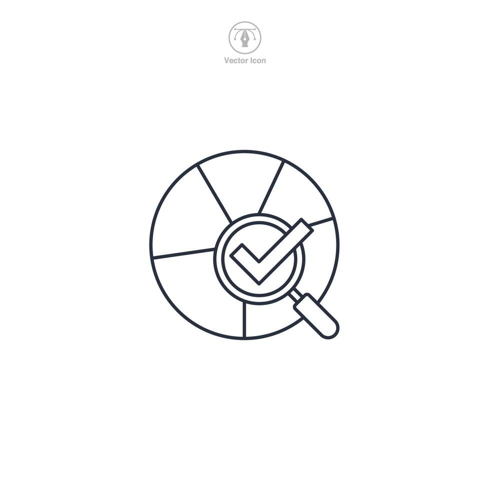 pie chart Icon theme symbol illustration isolated on white background vector