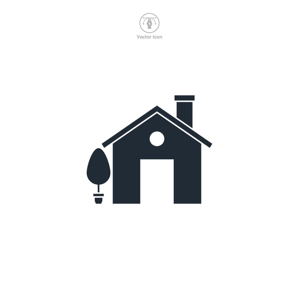 House building Icon symbol illustration isolated on white background vector