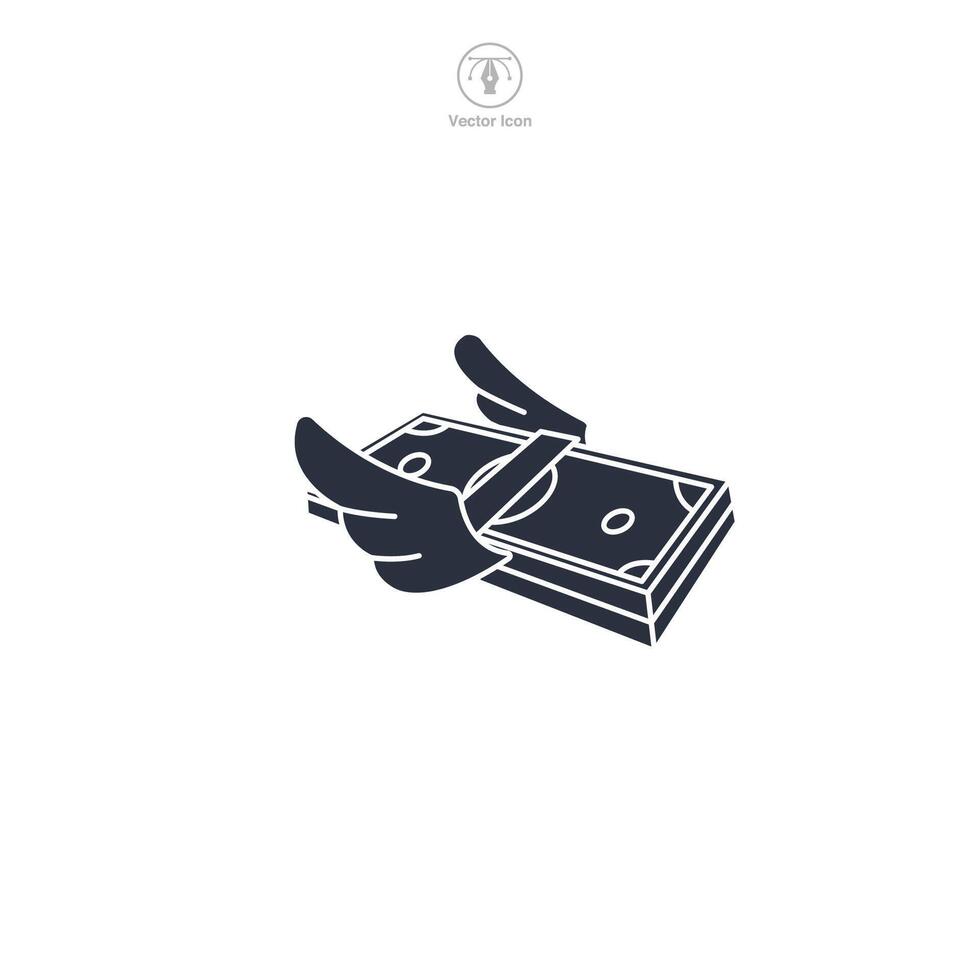 Money with wings Icon symbol illustration isolated on white background vector