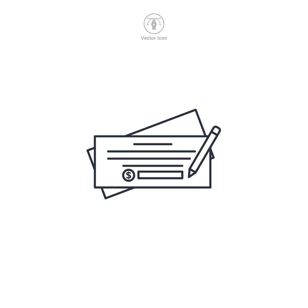Cheque Icon theme symbol illustration isolated on white background vector