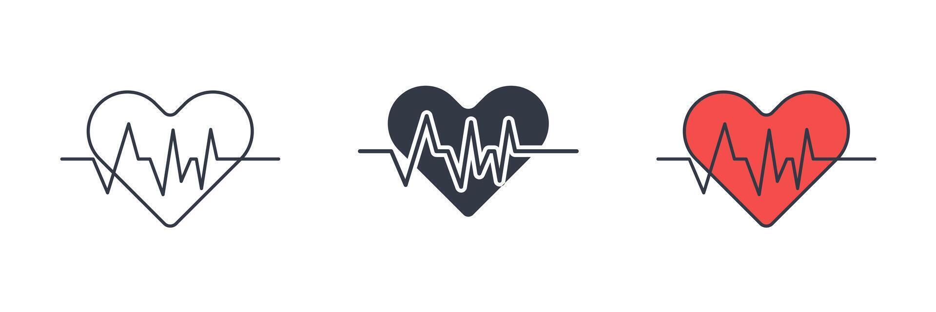 Heart Beat Icon symbol illustration isolated on white background vector