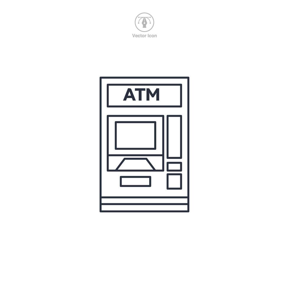 ATM Machine Icon theme symbol illustration isolated on white background vector
