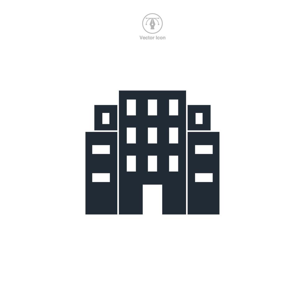Building apartment Icon symbol illustration isolated on white background vector