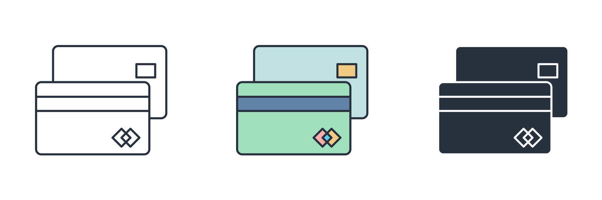 Credit Card Icon. Business Financial theme symbol illustration isolated on white background vector