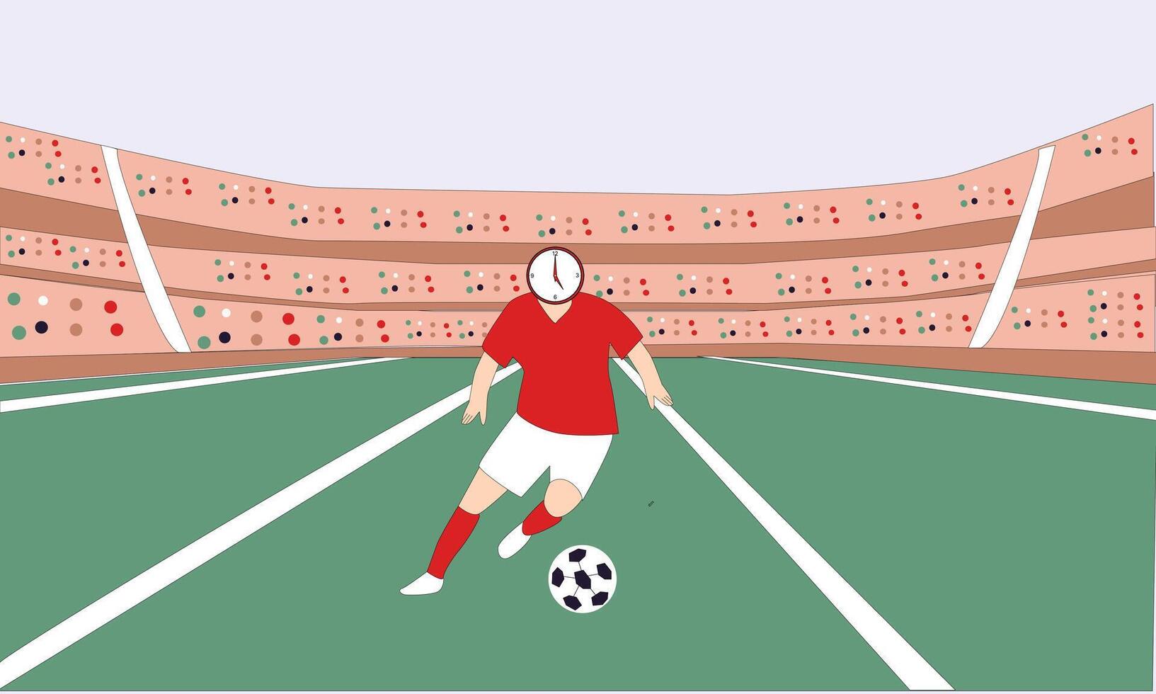 man playing football in the stadium vector