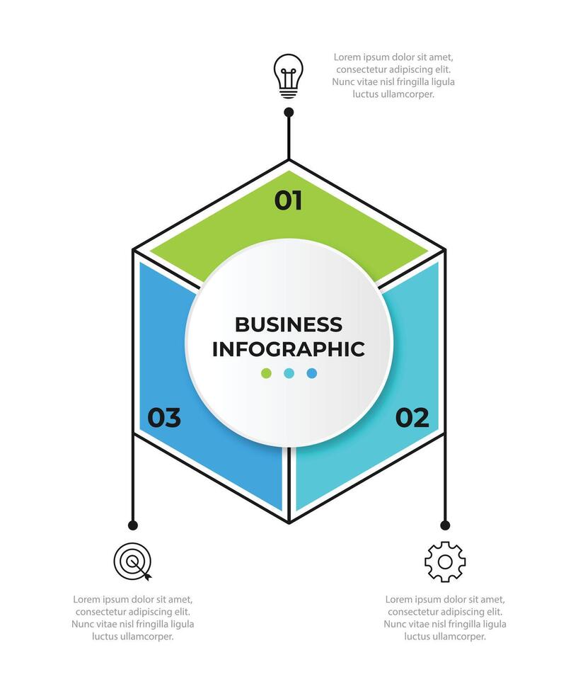Infographic design template. Creative concept with 3 steps. Can be used for workflow layout, diagram, banner, webdesign. illustration vector