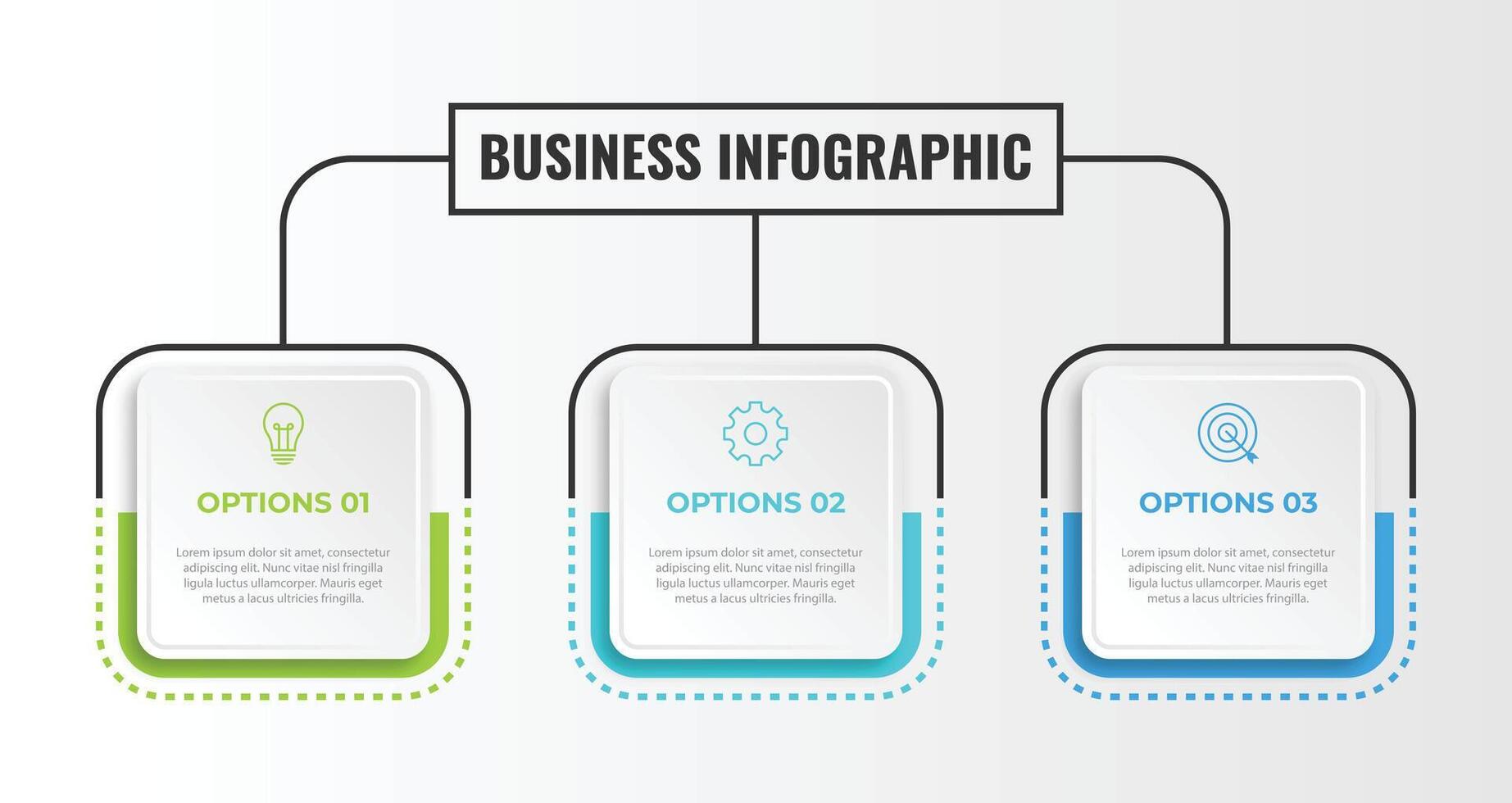 infographic design template with 3 options or stepsWeb vector