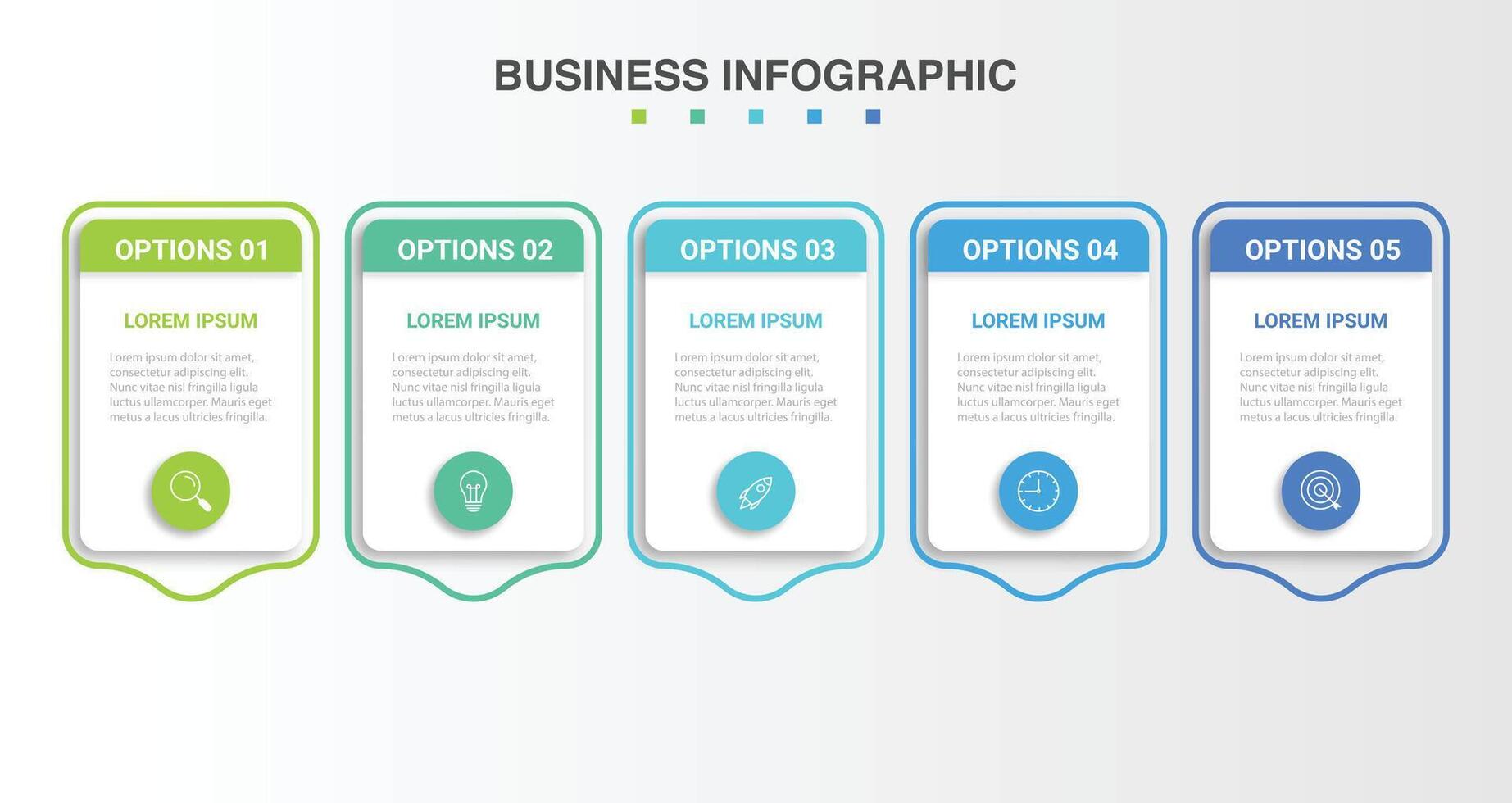 Presentation business infographic template with 5 options vector