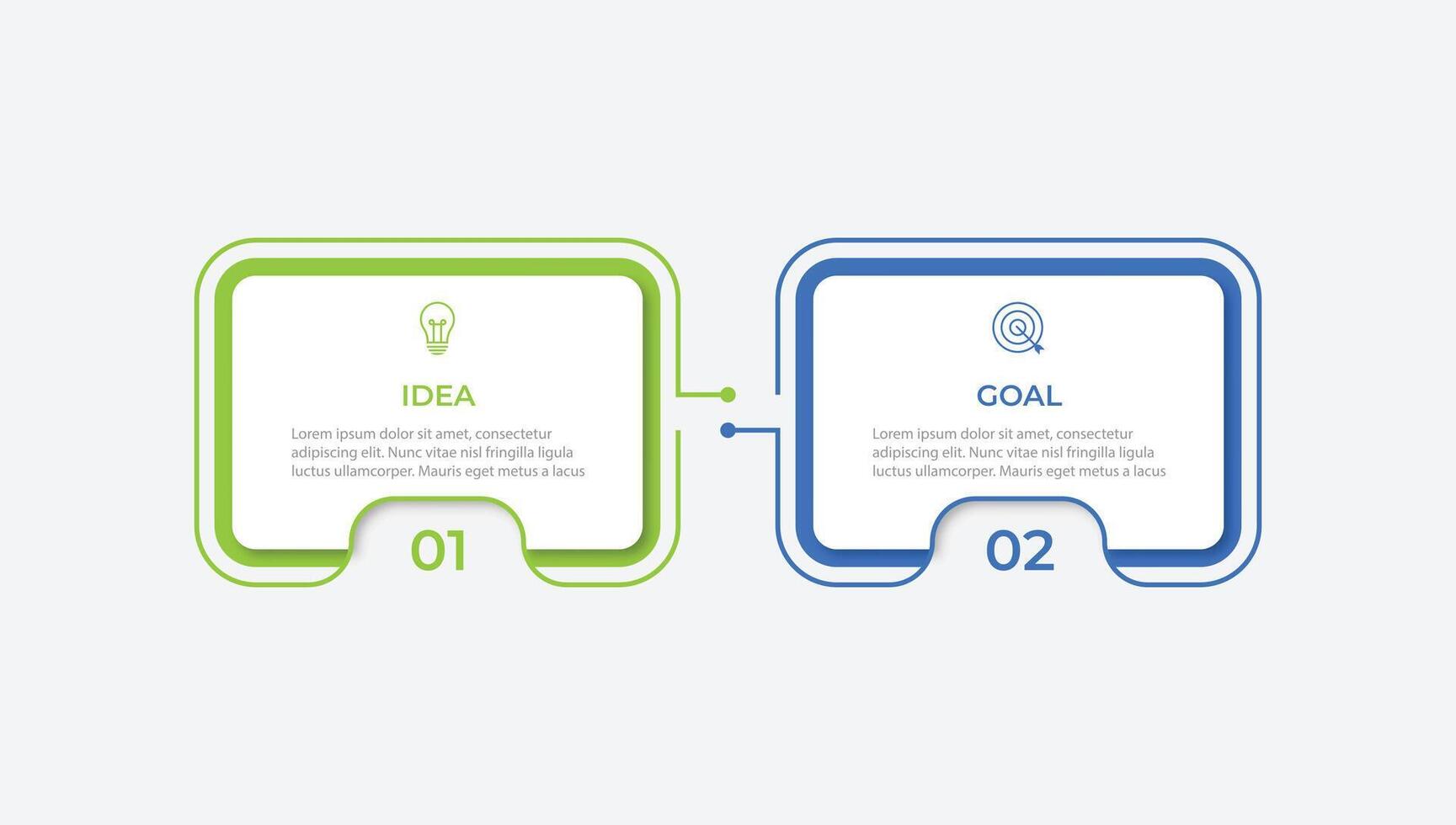 Infographic label design template with icons and 2 options or steps. vector