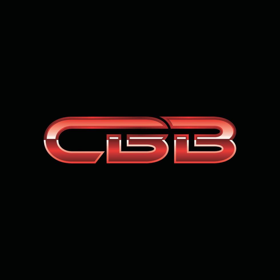 Initial CBB Red Metallic Geometric Business Creative Design Logo vector