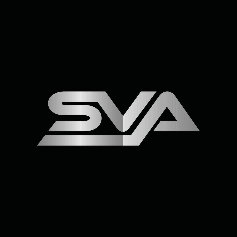 Initial SVA Metallic Modern Business Creative Design Logo vector