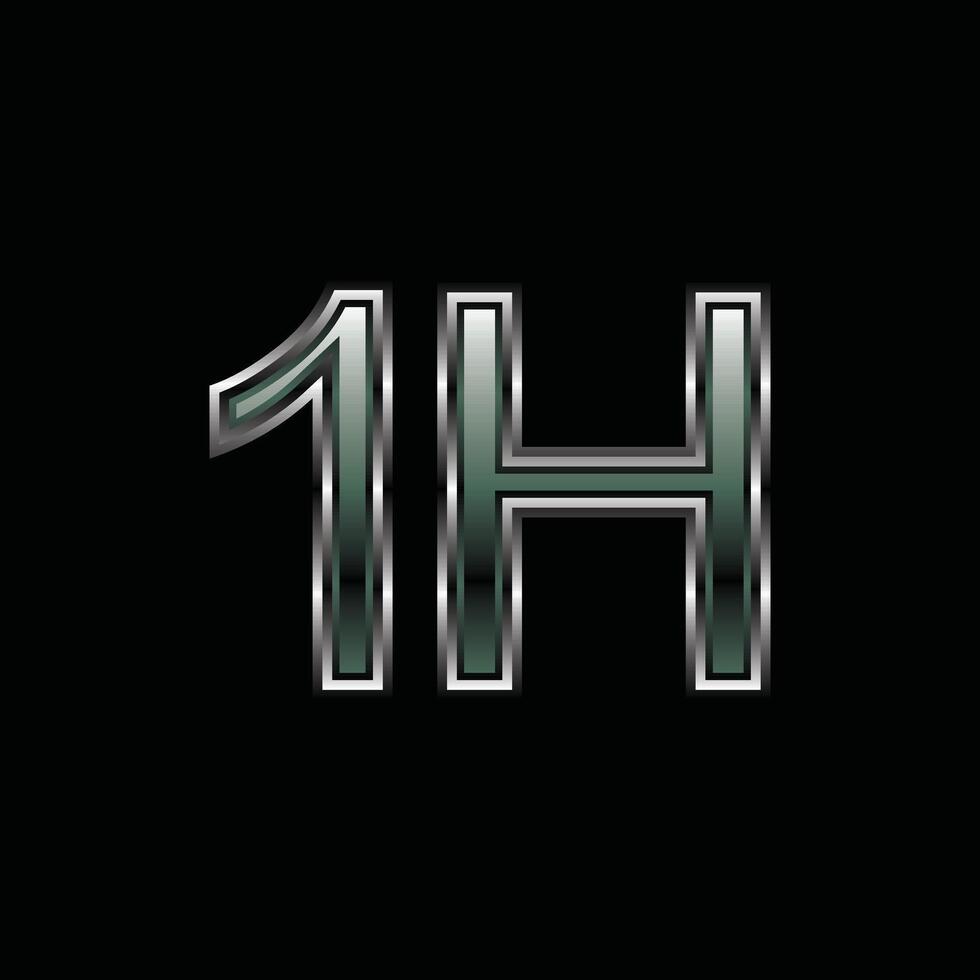 Initial 1H Modern Geometric Business Icon Technology Creative Logo vector